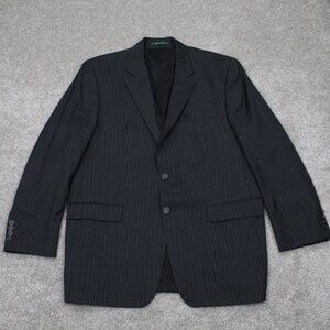 LAUREN Ralph‎ Lauren Blazer Mens 44L Black 100% Wool 2 Button Sports Jacket Coat